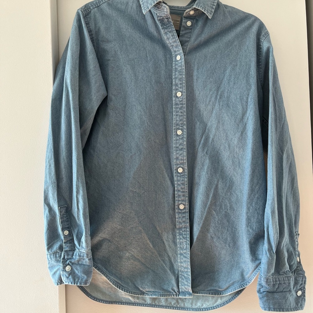 Everlane Relaxed Jean Shirt, Light Indigo, Size US 4